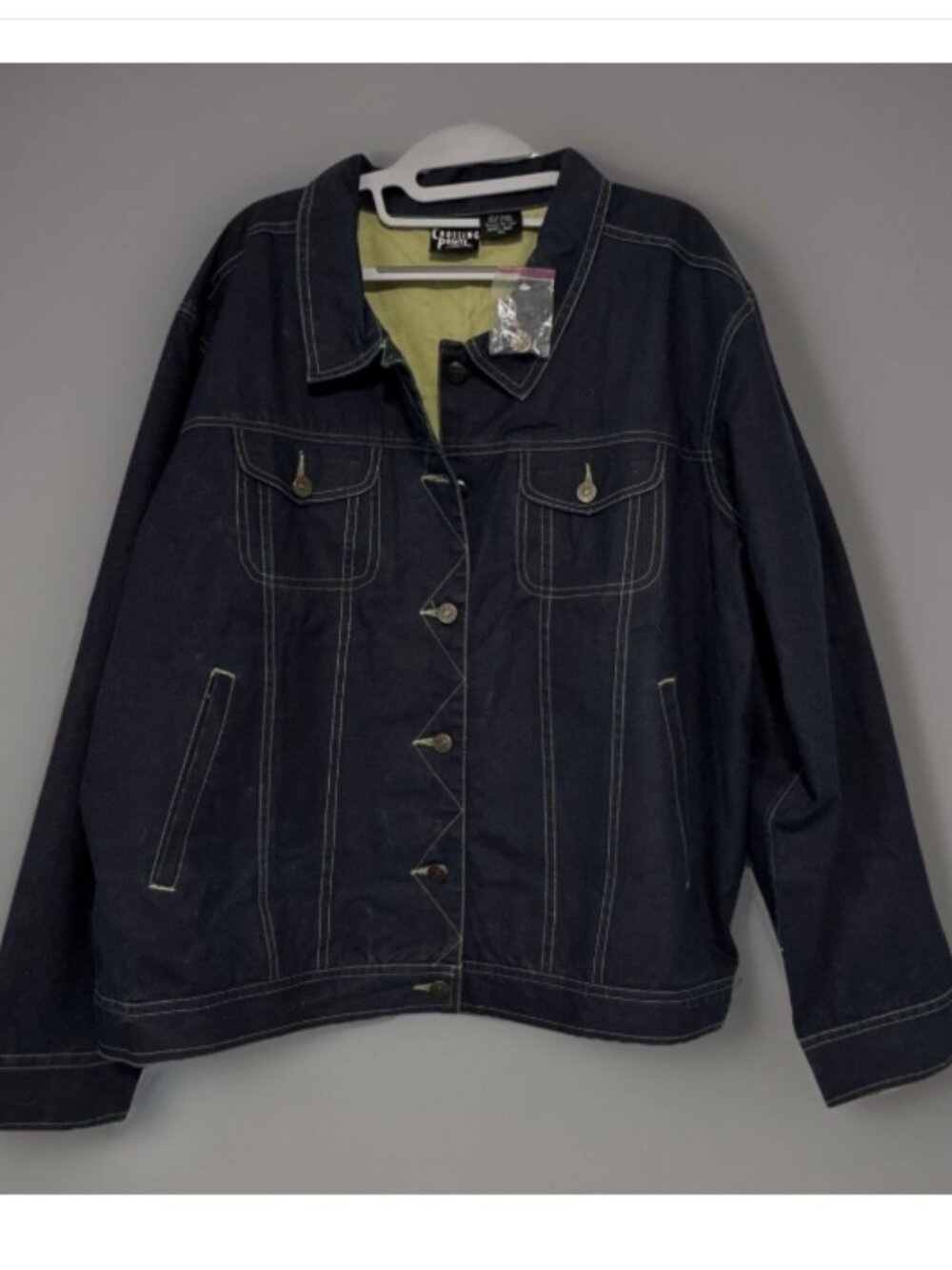 Crossing Pointe Women's Demin Jean Jacket Star Metal Dark Blue Western 2XL NWT